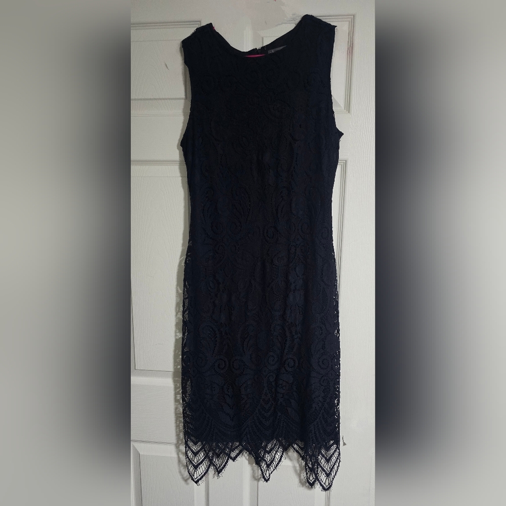 Elegant Blue Lace Dress